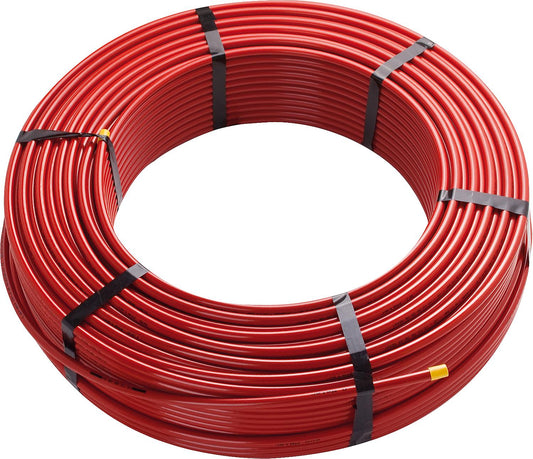 Tuyau en plastique rouge (polybutène), 12 x 1,3 mm, rouleau de 200 m