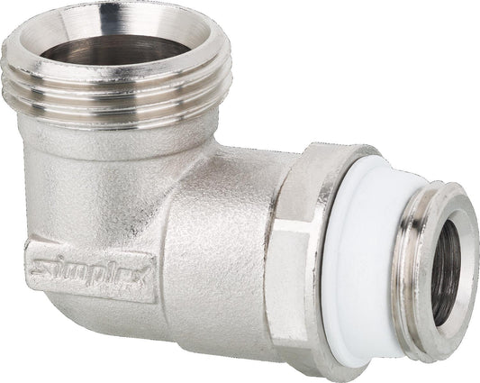 Connection elbow 1/2" x 3/4" 1/2" self-sealing 3/4" Eurocone nickel-plated