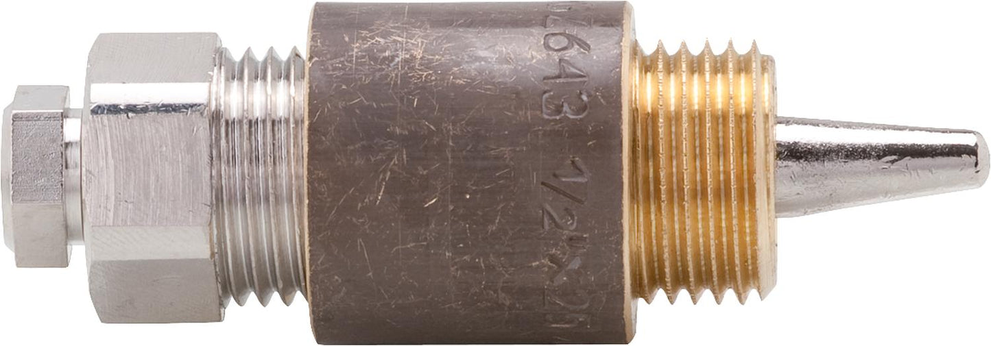 Immersion sleeve for 6mm sensor, 60mm installation depth with brass O-ring
