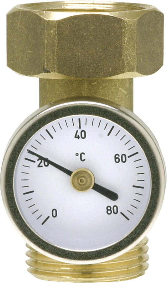 MAGRA Thermometer mit Zwischenstück 1/2" Skalenring 0-80°