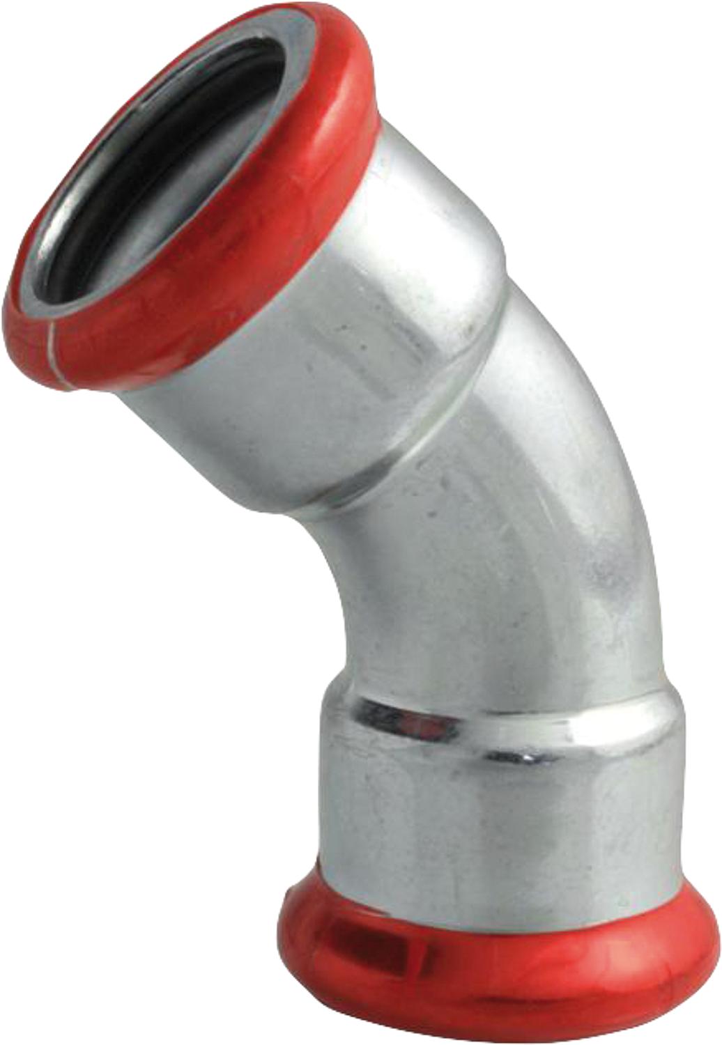 Carbon steel press fitting M-contour bend 45° (i/i) 15 mm