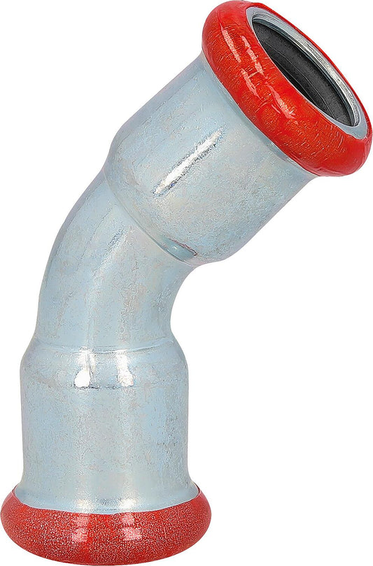 Carbon steel press fitting M-contour bend 45° (i/i) 15 mm