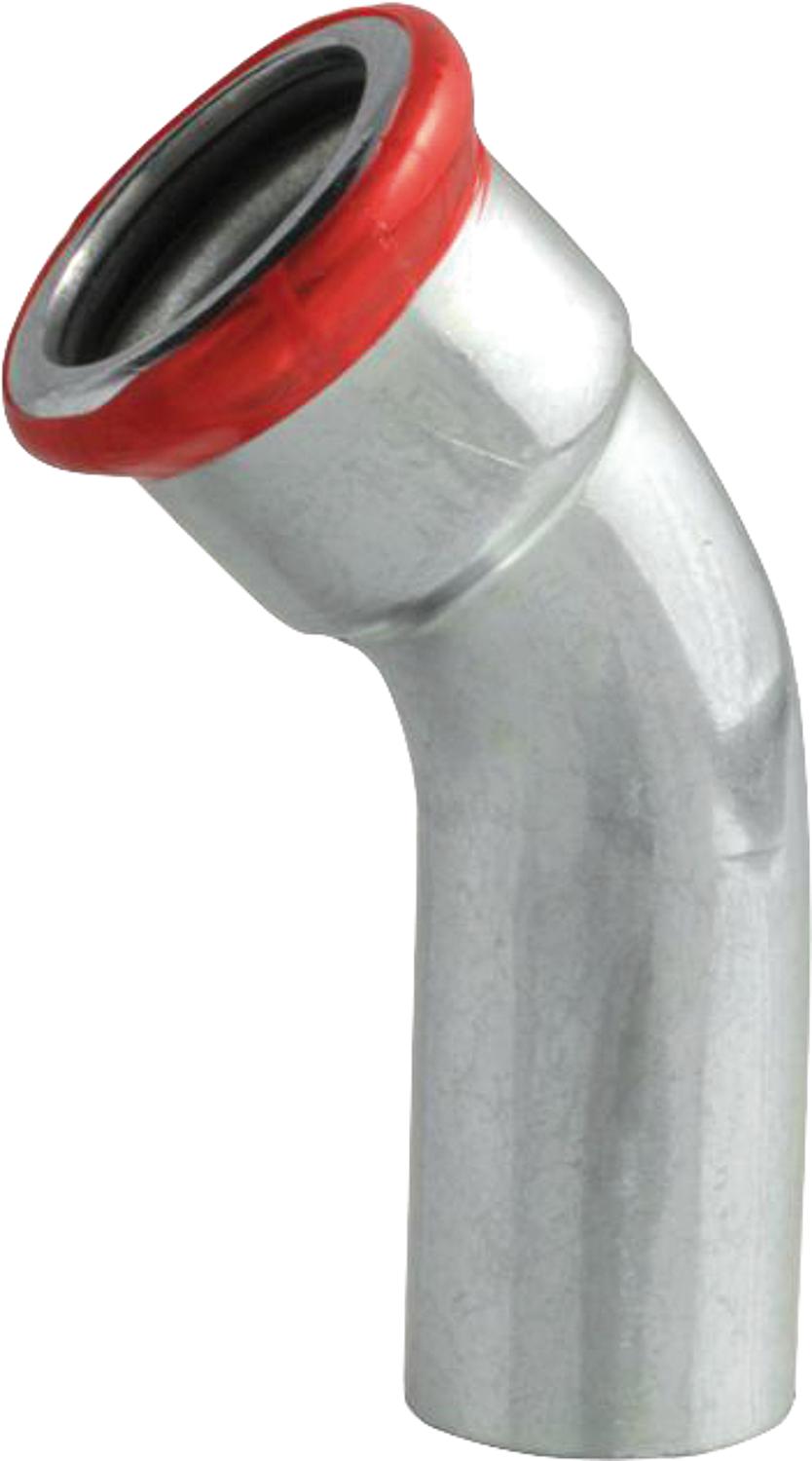 Carbon steel press fitting M-contour bend 45° (i/a) 15 mm