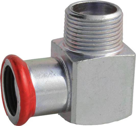 Carbon steel press fitting M-contour transfer angle (i/AG) 15 x 3/8"