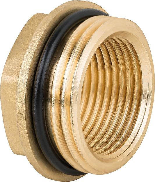 Reducer with male-female thread 1/2" male x 3/8" female, bare brass