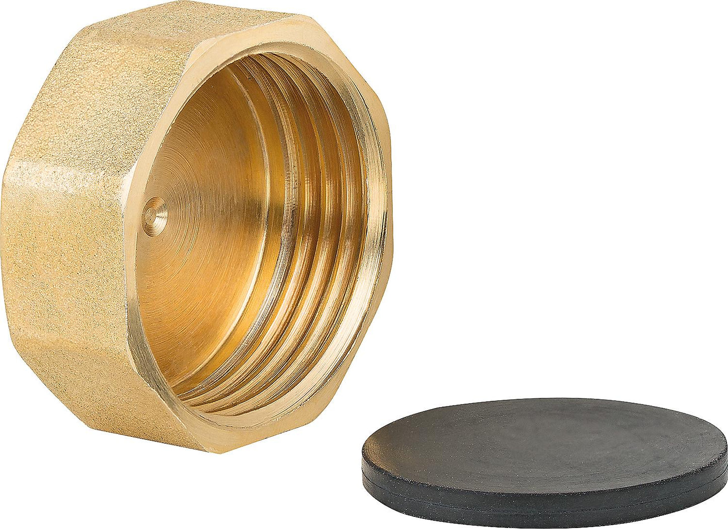 End cap with 3/4" internal thread, bare brass