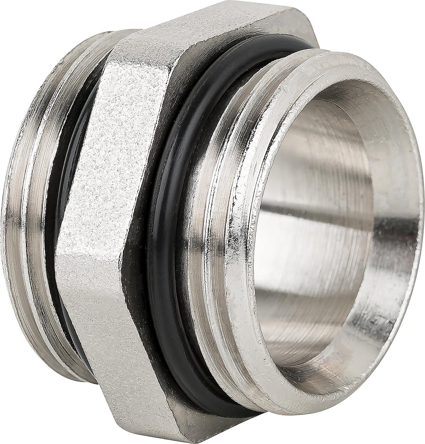Double nipple 6-point 1/2" AG x 1/2" AG, bright brass