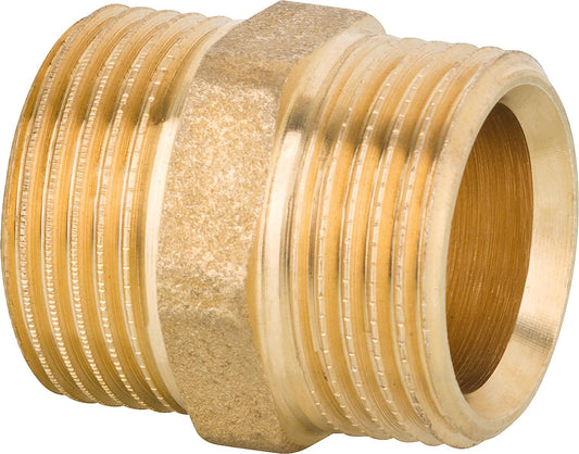 Connector 1/2" male thread x 1/2" male thread, bare brass