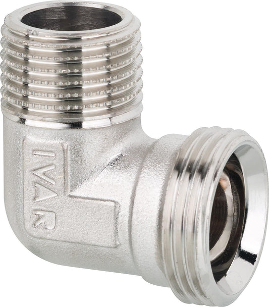Angle screw connector male thread x male thread 1/2" male thread x Eurok nickel-plated