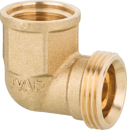 Angle screw connector male x female 1/2" female x Eurok brass bare