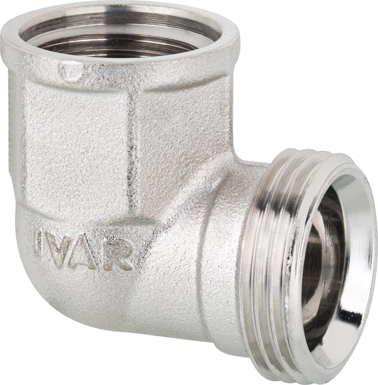 Angle screw connector male x female 1/2" female x Eurok nickel-plated