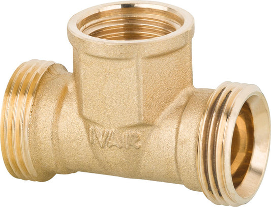 T-piece male thread x female thread x male thread x 1/2 female thread x 1/2 brass, plain