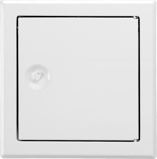 SOFTLINE white access door with square lock, installation dimensions 100x100mm