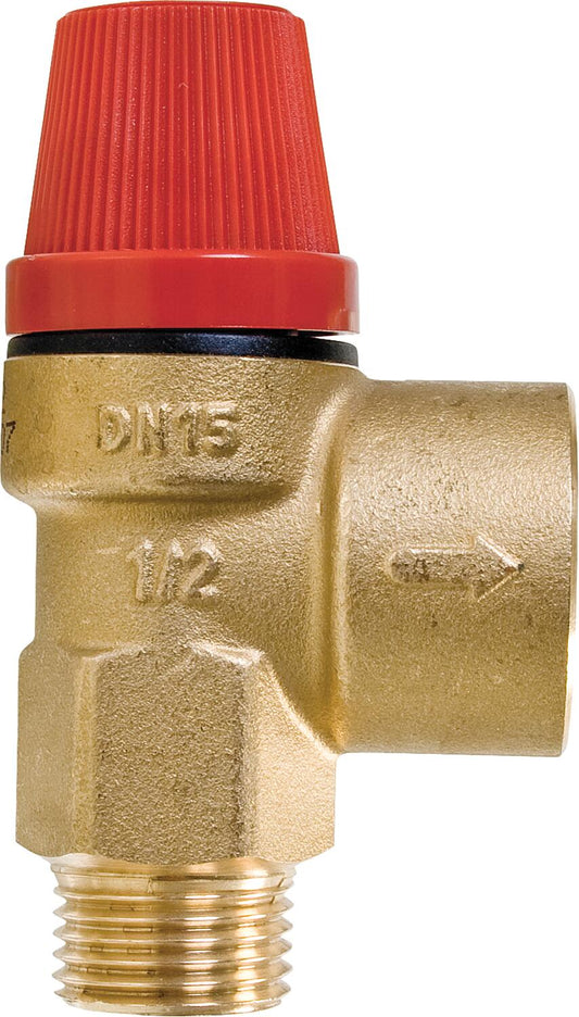 Membran-Sicherheitsventil Heizung DN15(1/2") AG, Austritt DN20(3/4") 3,0 bar