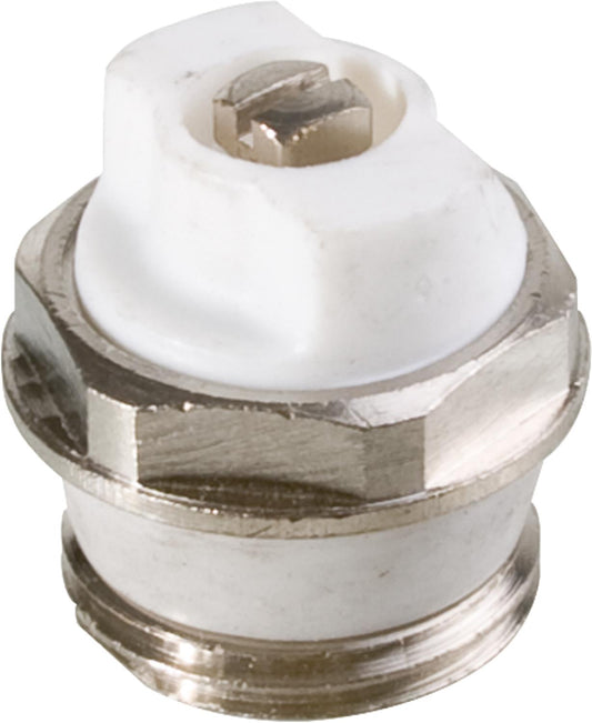 Entlüftungsventil drehbar Messing vernickelt Gewinde 1/2" konische Silikon Dichtung