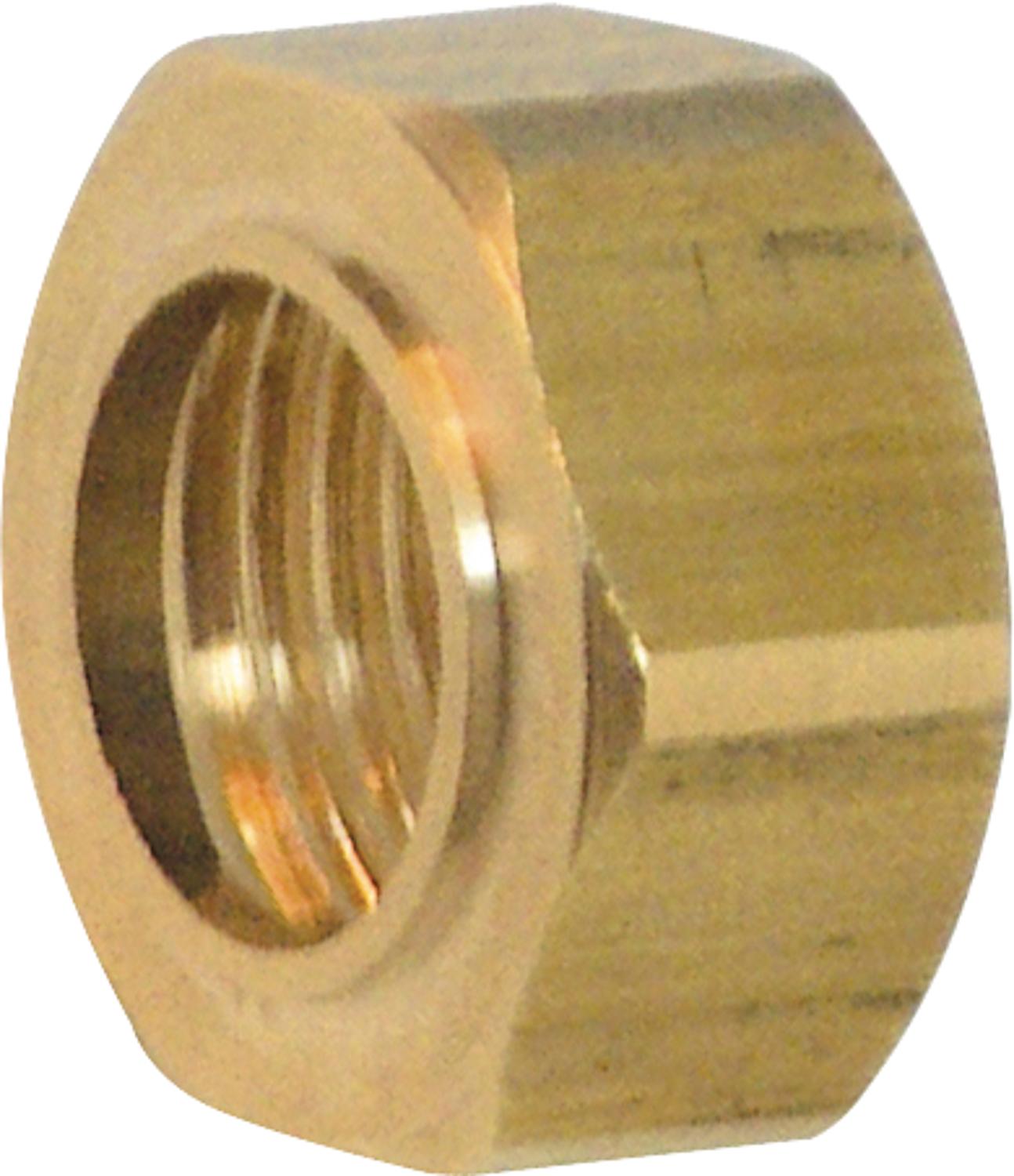 Brass solder fittings with nut extension 10-3/8"