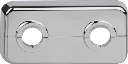 Folding rosettes, double ABS, chrome-plated, pack of 10, L x W x H = 95 x 50 x 7 mm, Ø 15 mm