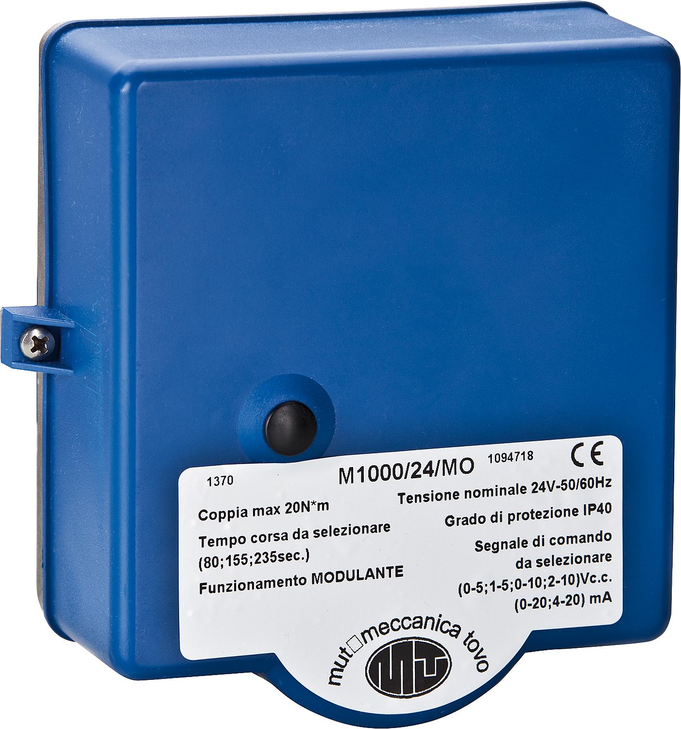 3-point actuator, M1000 24V/AC 0-10V, 90°, 240 sec. continuous with auxiliary microswitch