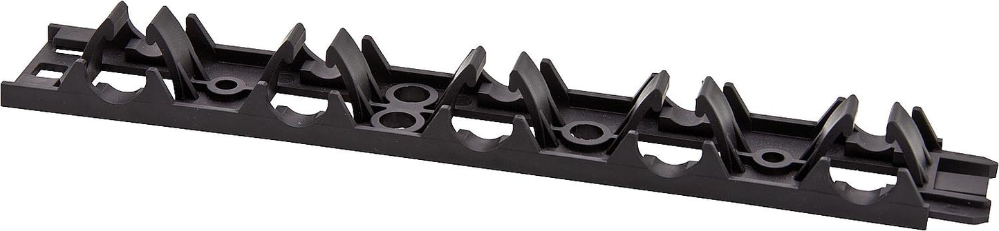 Self-adhesive mounting clamping rail for heating pipes with a diameter of 12 to 17 mm, rail length 1 m, pack size = 100 m