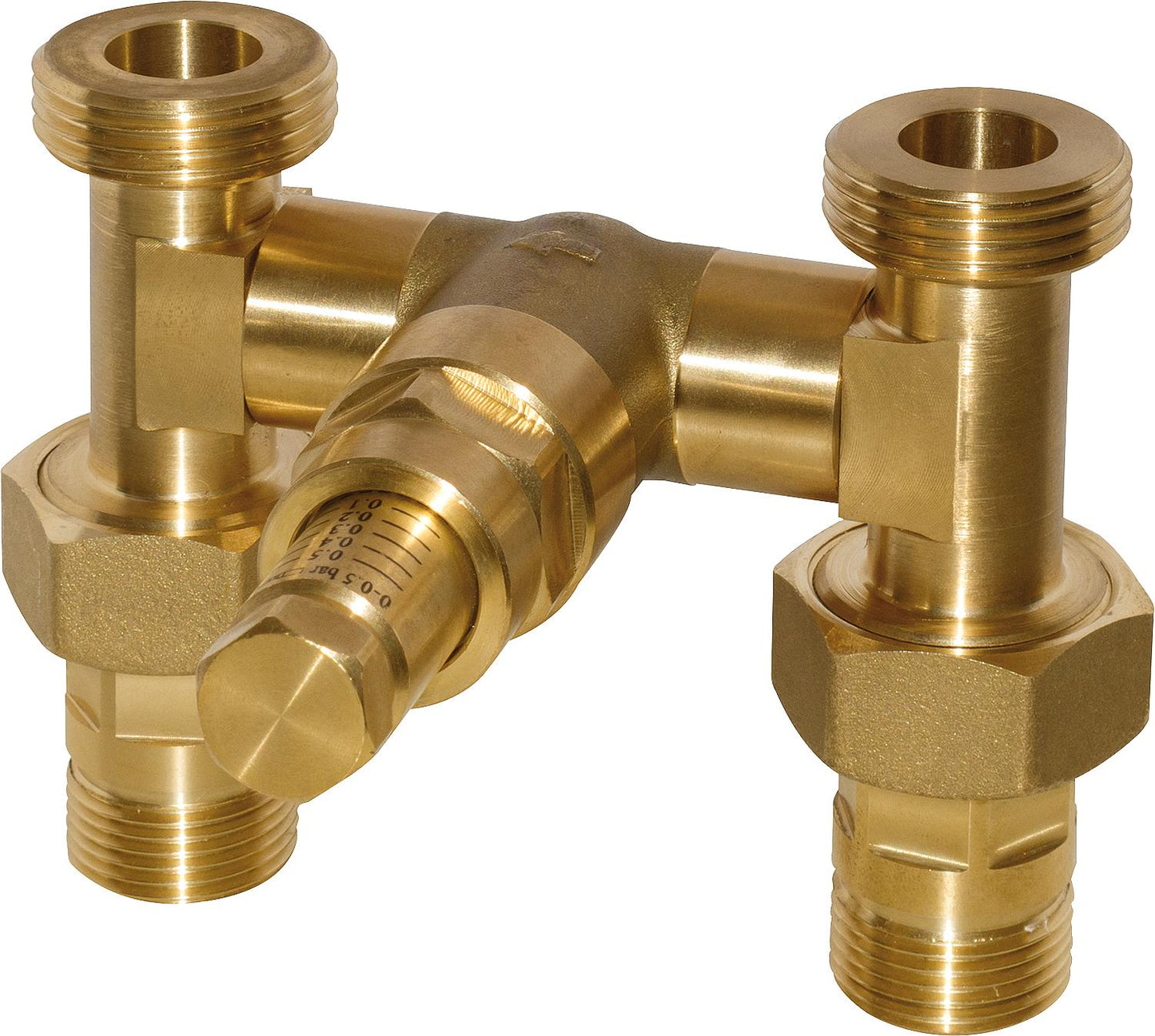 Easyflow differential pressure overflow valve, DN20 (3/4") male x DN25 (1") male, flat sealing