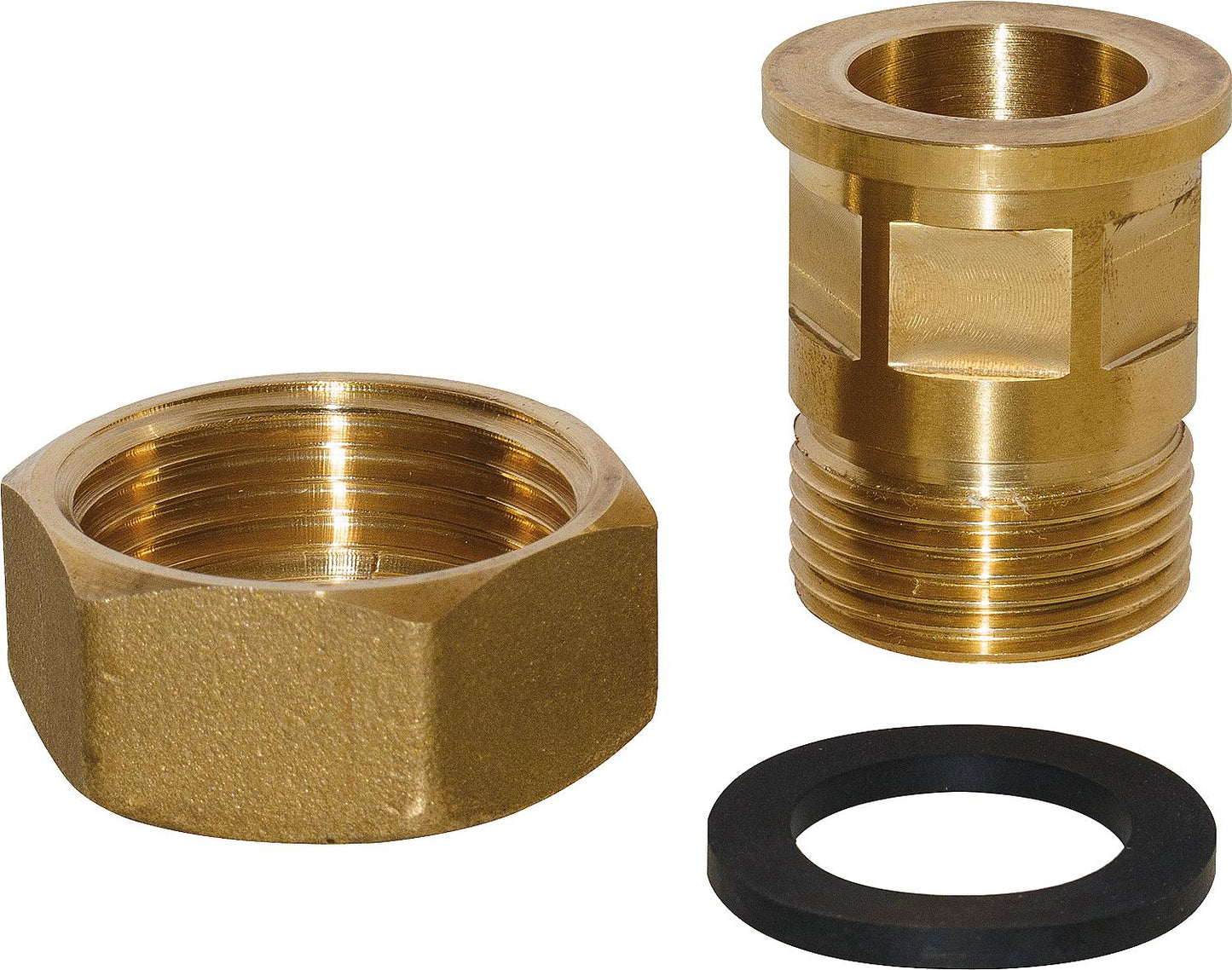 Easyflow screw fitting DN20 (3/4") male thread x DN25 (1") female thread including seal.