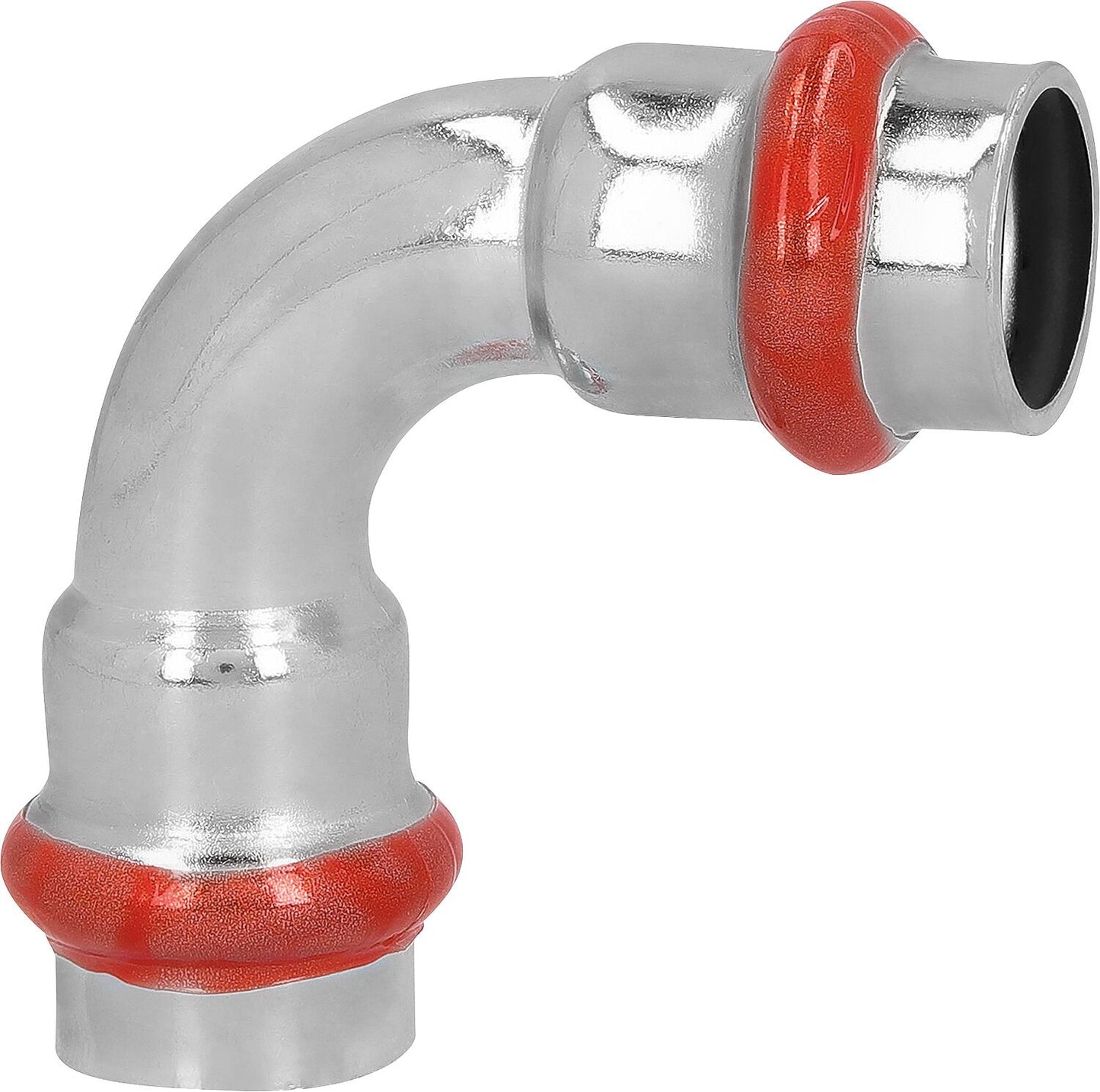 Carbon steel press fitting V-contour bend 90° (ixi) 15 mm