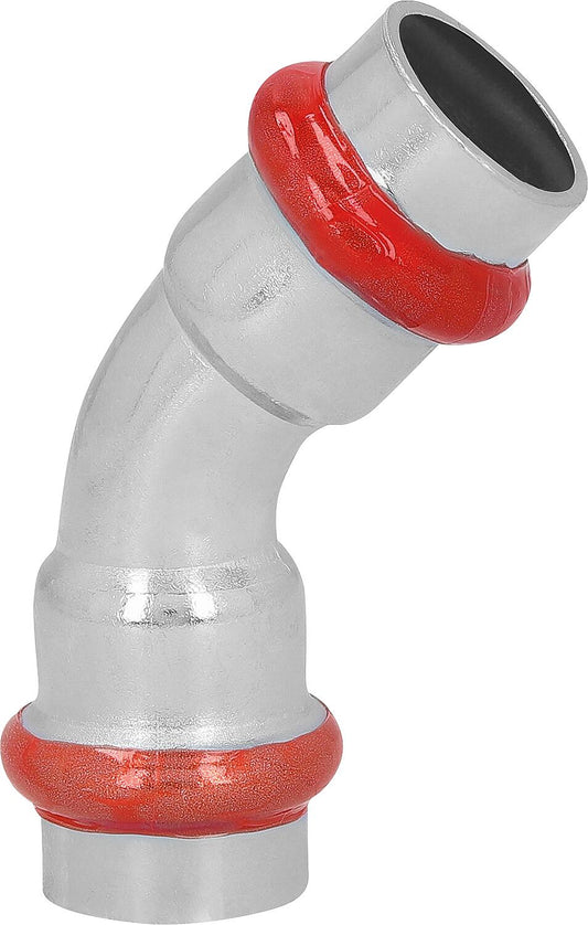 Carbon steel press fitting V-contour bend 45° (ixi) 15 mm