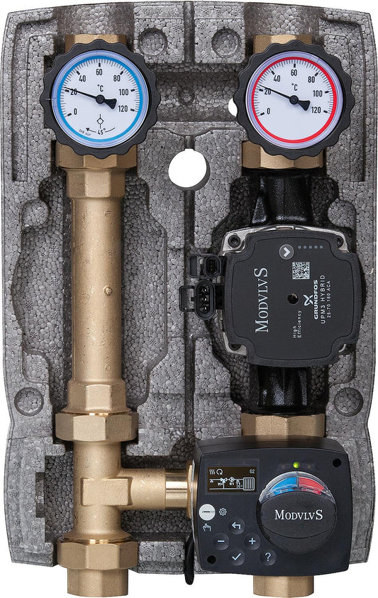Grundfos UPM3 Hybrid 25-70 fixed-value motorized control set, adjustable from 20°C to 80°C