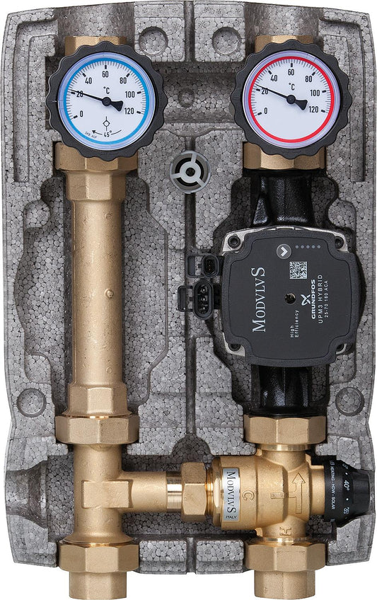 Easyflow fixed-value control set Grundfos UPM3 Hybrid 25-70, adjustable range 20-43°C, DN25