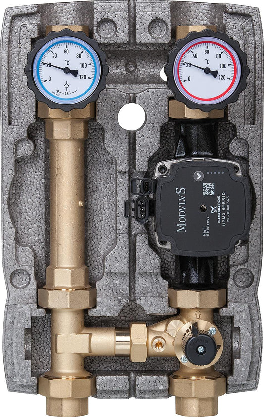Heating circuit set Easyflow DN25 3-way mixing valve, Grundfos UPM 3 Hybrid 25-70