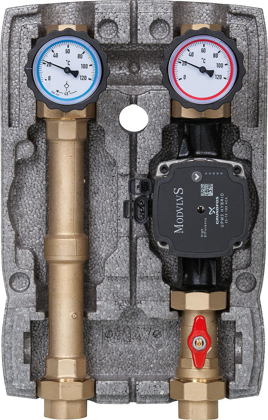 Easyflow DN25 unmixed heating circuit set, Grundfos UPM 3 Hybrid 25-70 