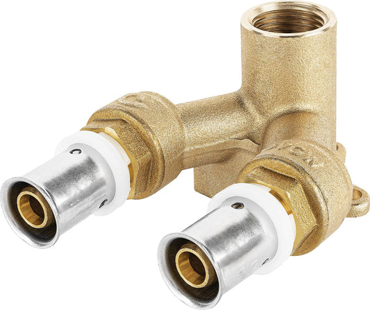 Press fitting for MSVR TH contour wall angle double 16x2mm x 1/2" x 16x2mm