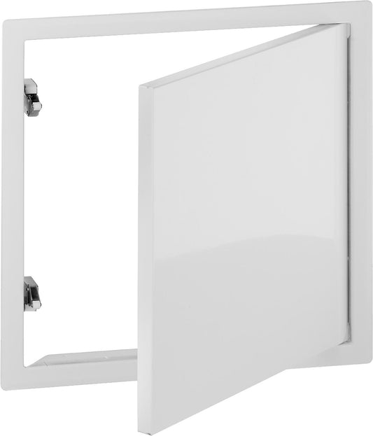 Inspection door 200 x 200mm, RAL9016 with 2 snap locks