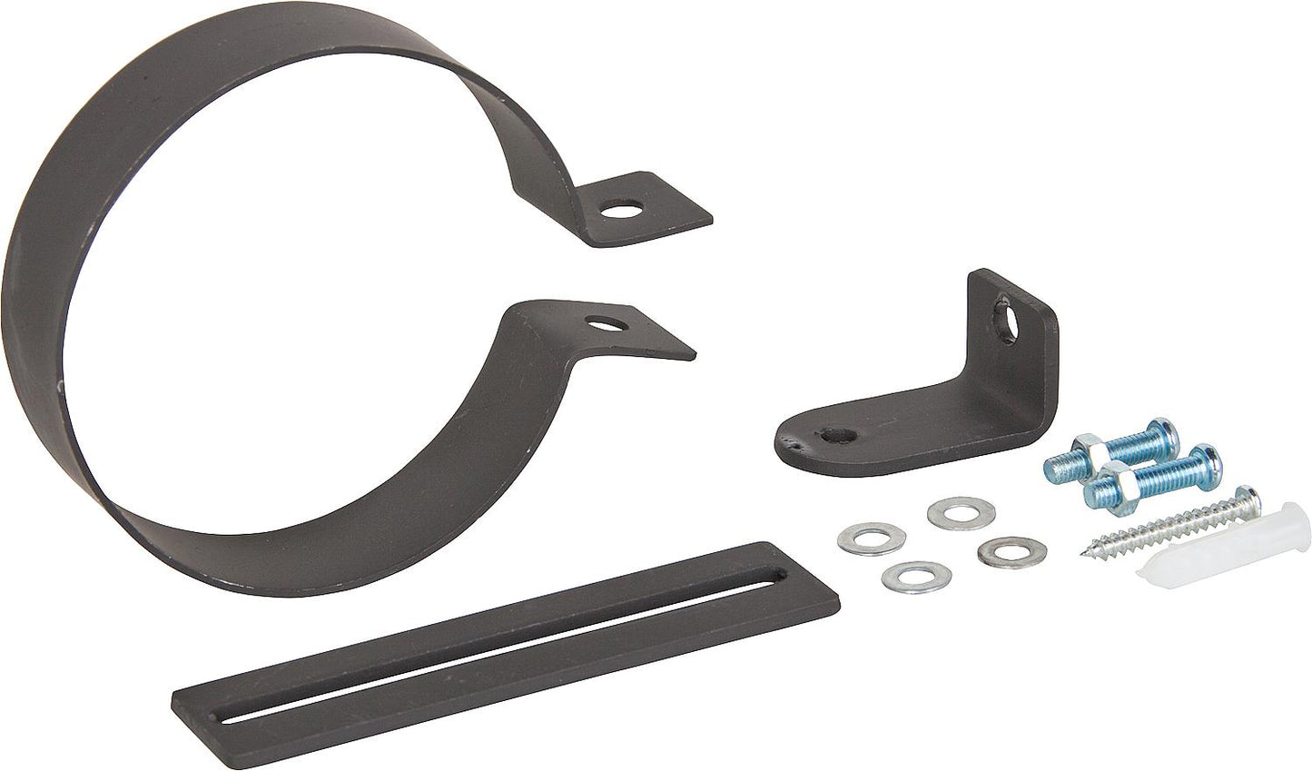 Pipe clamp for wall mounting, 80mm diameter, painted, suitable for pellet exhaust pipes