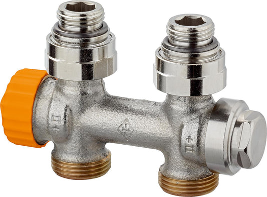 Ventilblock Multilux Eclipse, Anschluss Eurokonus DN 20 (3/4"), für HK mit DN 15 (1/2") IG