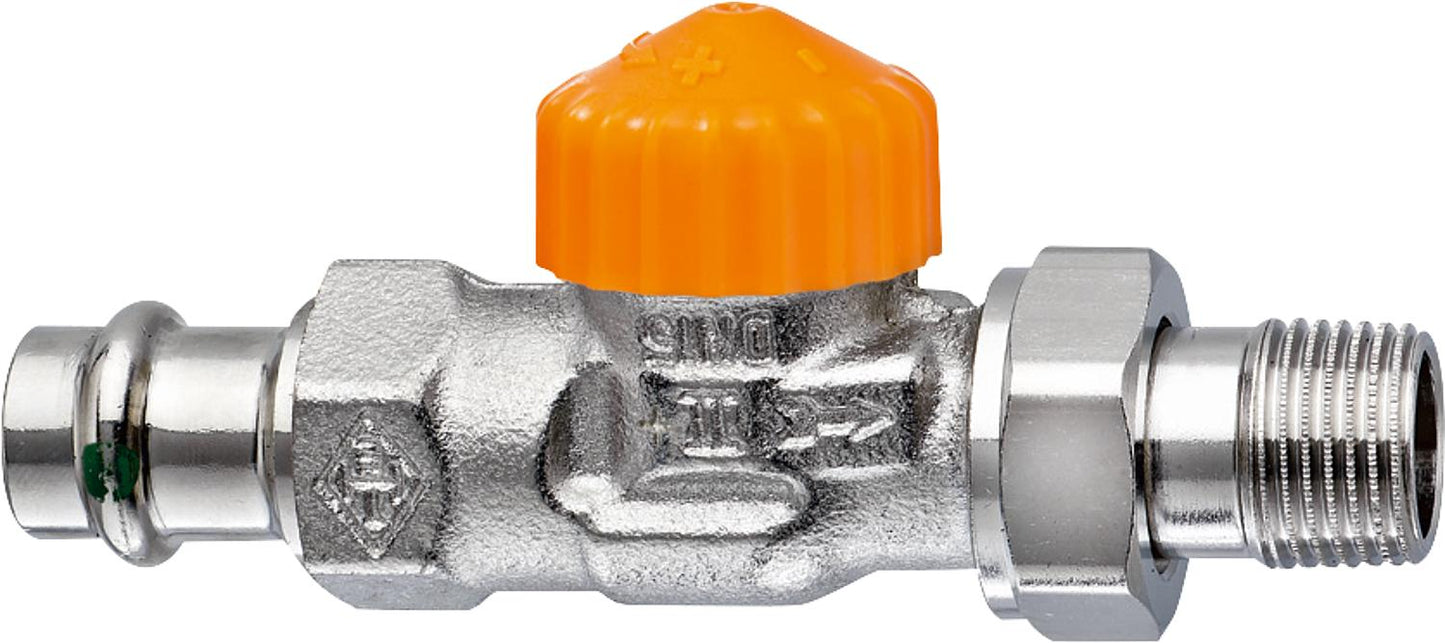 Thermostatic valve body IMI Heimeier Eclipse DN15 (1/2") x 15mm press connection straight through