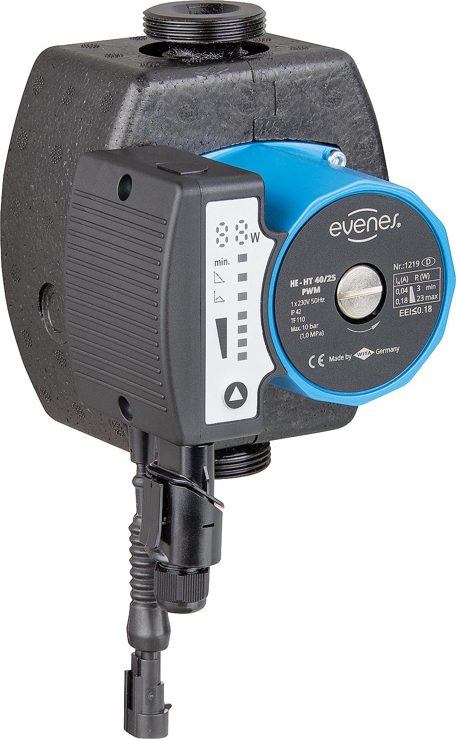 Pompe de circulation Evenes HE-HT 60-25, DN25 (1"), PN10 230 V, longueur d'installation : 130 mm