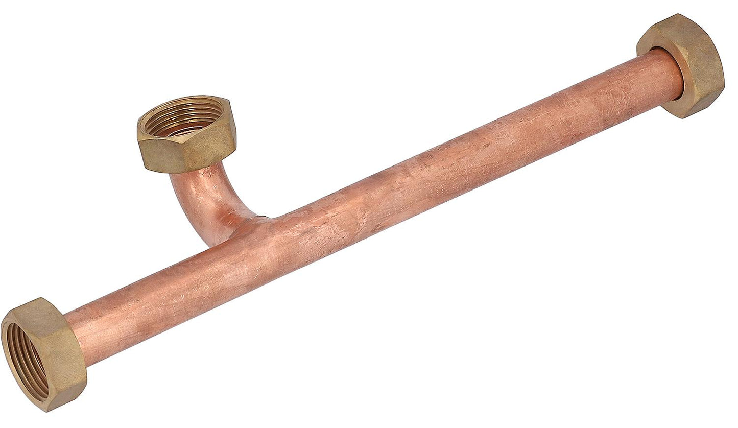 Kaltwassereingang m Zirkulation Kupferrohr mit 2 Ü-Muttern passend für Easyflow-Fresh 4