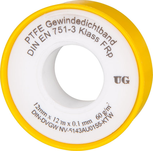 PTFE thread sealing tape FRp (fine thread) FERMIT 1 piece white core/yellow sheath
