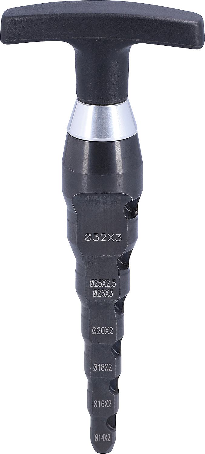 Outil d'ébavurage et de calibrage de tubes Ø14-16-18-20-25-26-32, pour tubes moyenne tension