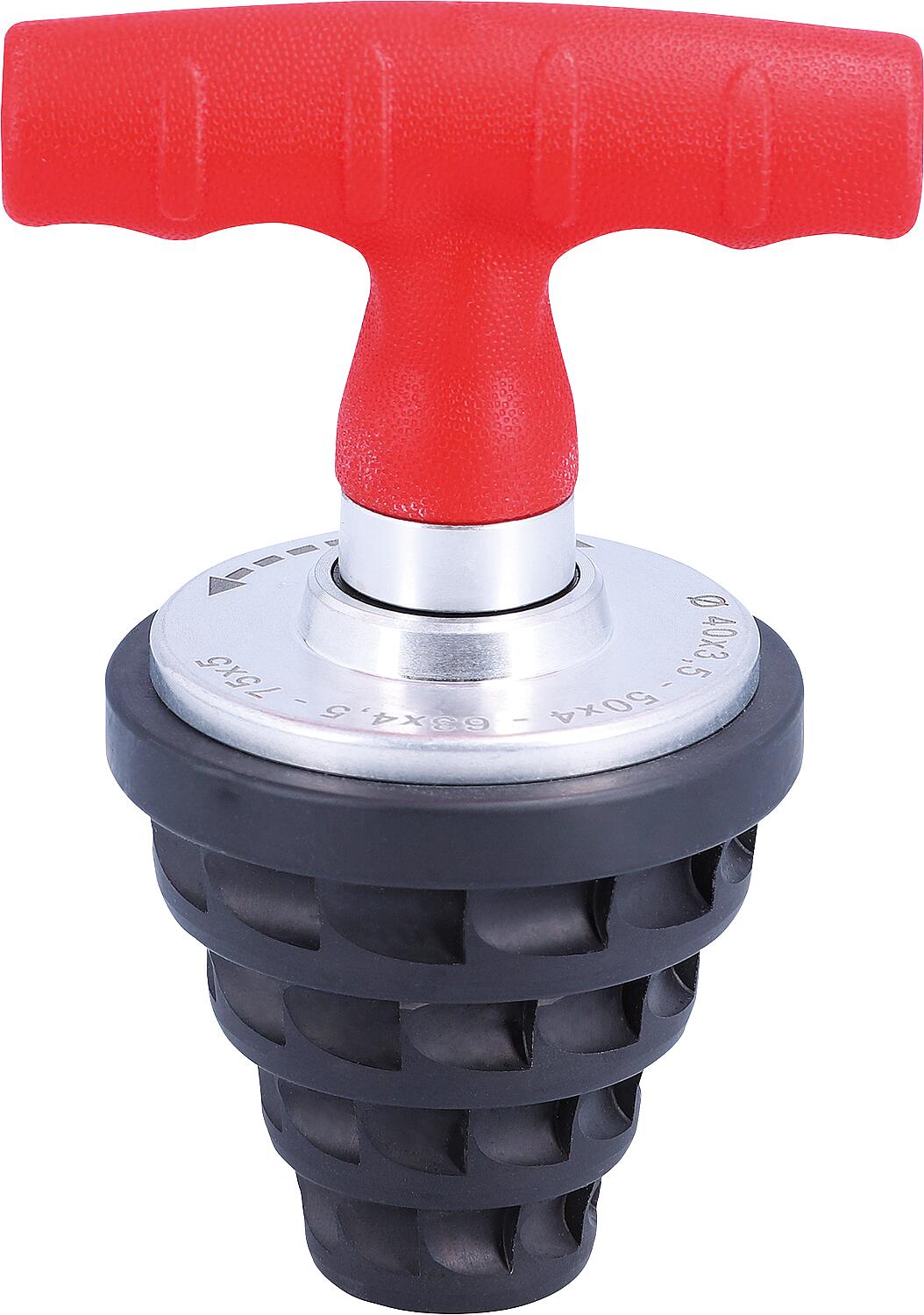 Pipe deburring and calibration tool Ø 40-50-63-75mm, for MV pipes, with ratchet function