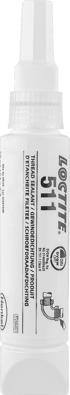 Low-strength thread sealant (DVGW) LOCTITE 511, 50ml tube