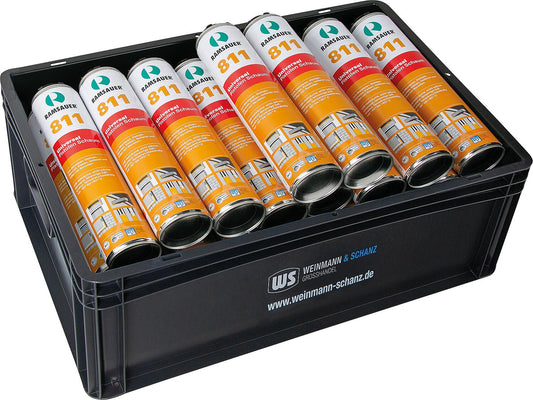 Vorteilspaket WS + Ramsauer, Universal PU-Schaum 811, 750 ml / 24 Stück + gratis WS BOX