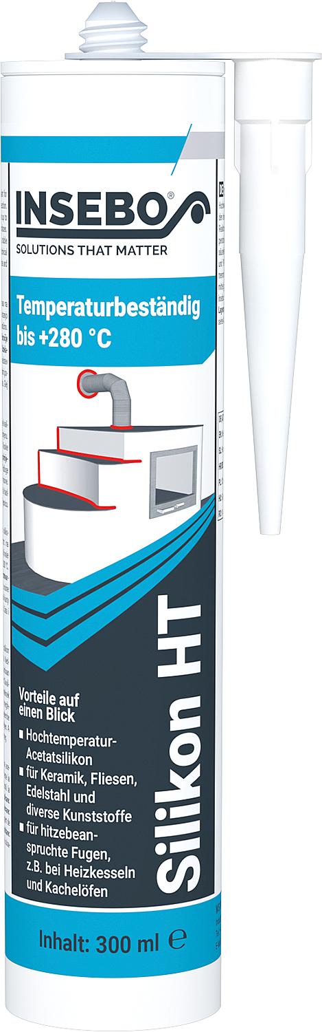 INSEBO HT silicone, temperature resistant up to 280 °C, reddish-brown, 300ml cartridge
