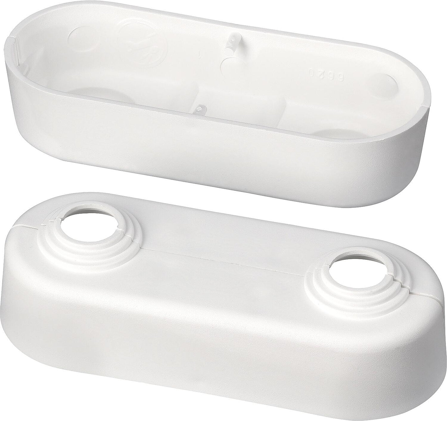 Radiator double rosette for pipe diameters of 10, 12, 15, 18 mm, white, pack of 10