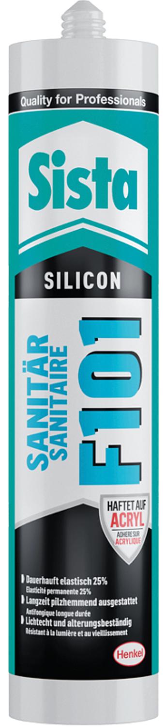 SISTA F101 transparent (glossy) sanitary silicone, 300ml cartridge