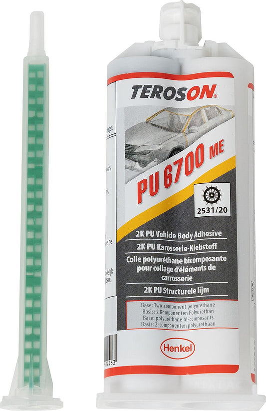Medium-strength body repair adhesive (2-component polyurethane) TEROSON PU 6700 ME, 50ml twin cartridge