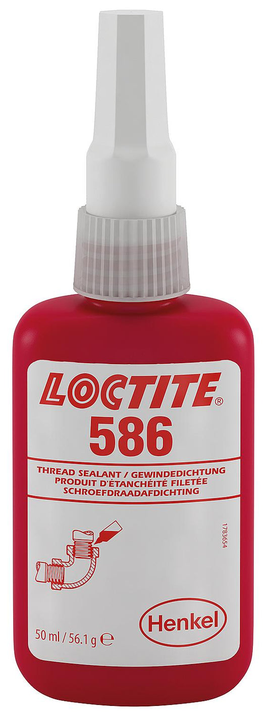 High-strength/slow-curing thread sealant LOCTITE 586, 50ml dispensing bottle