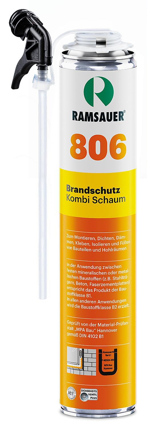 Brandschutzschaum 1K (PU) RAMSAUER 806 (Deutschland), 750ml Dose mit Kombiventil