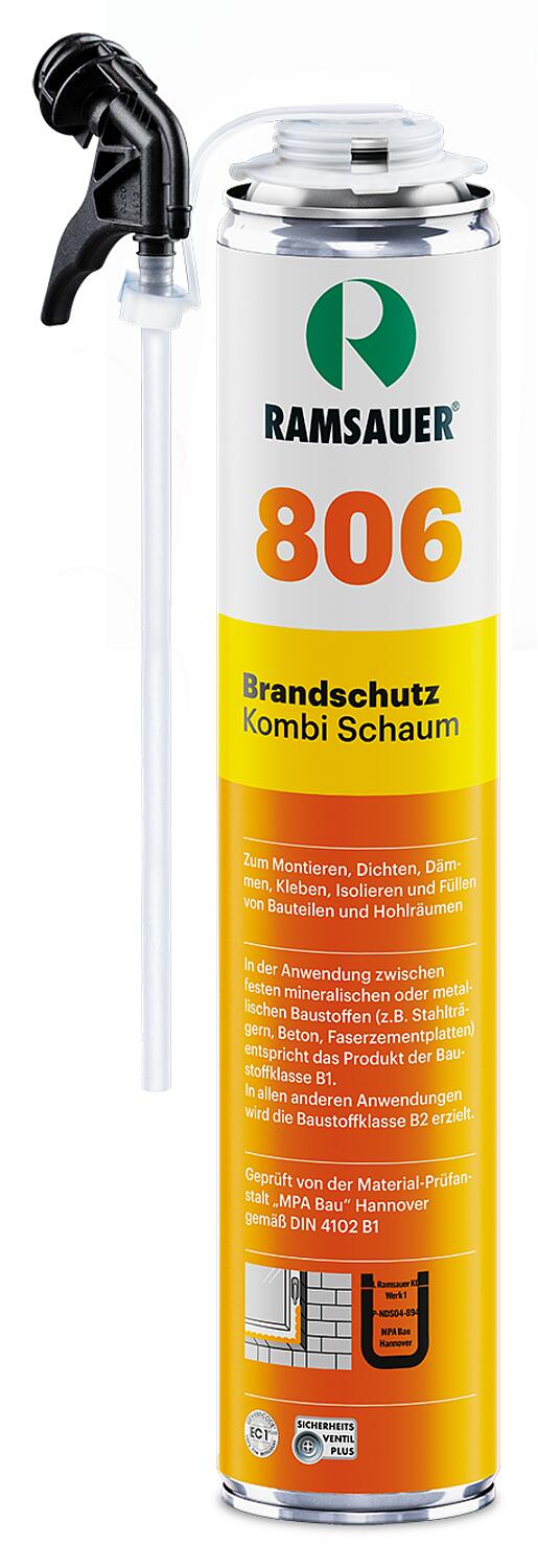 Brandschutzschaum 1K (PU) RAMSAUER 806 (Österreich/Schweiz), 750ml Dose mit Kombiventil